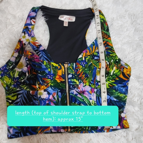 🌜 RARE FIND Marilyn Monroe Cutout Crop Top Tropical Palm Size M - Picture 6 of 7